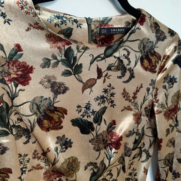 Zara Velvet Floral Skater Dress - Picture 2 of 4